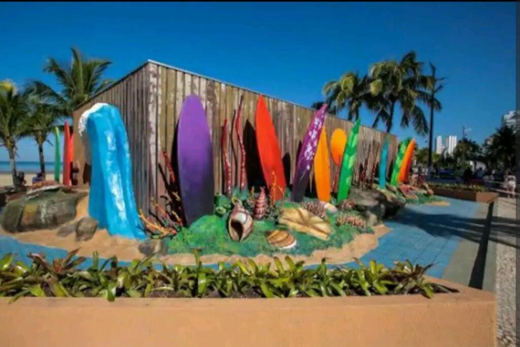 Apartamento 2 Dormitorios E Sacada Gourmet Frente Ao Mar Praia Grande  Bagian luar foto
